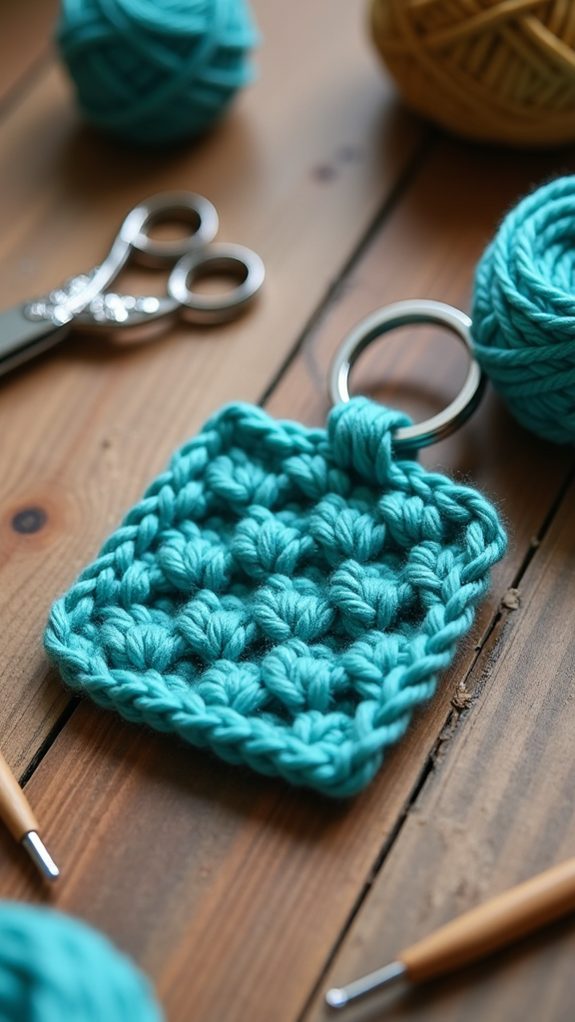 waffle stitch keychain craft