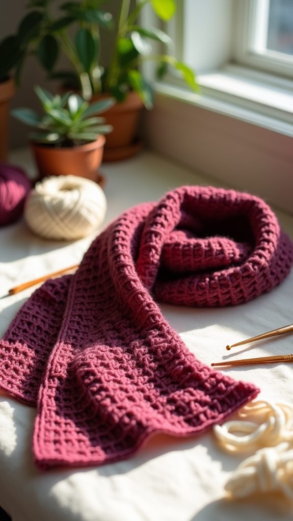 warm textured knit scarf