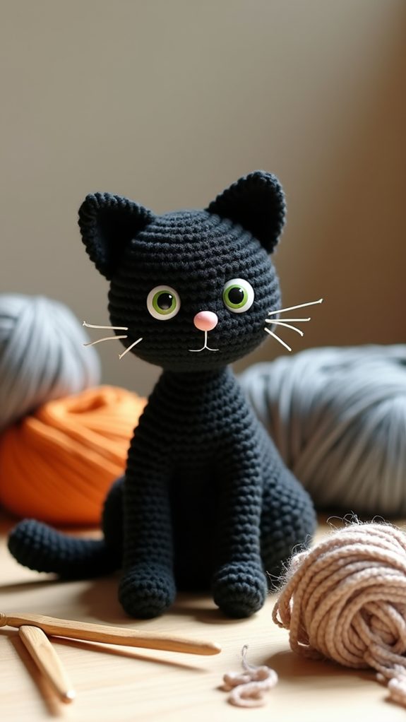 adorable crochet black cat