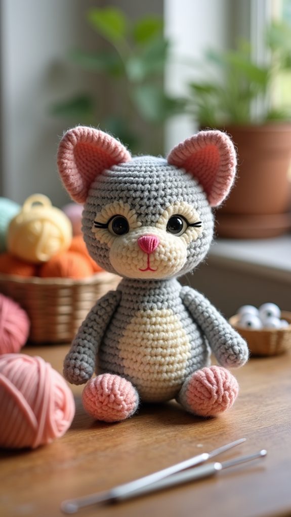 adorable crochet cat toy