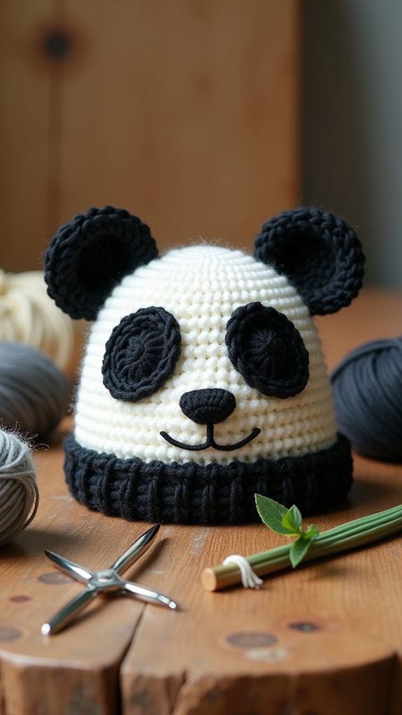 adorable crochet panda hat
