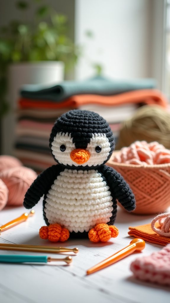 adorable crochet penguin toy