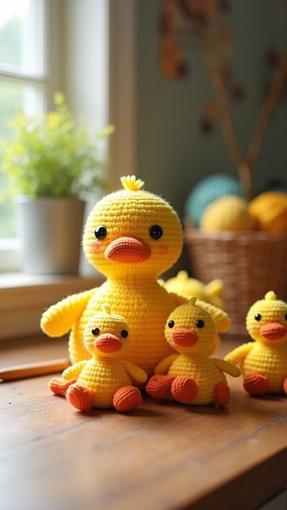 adorable duck family figurines