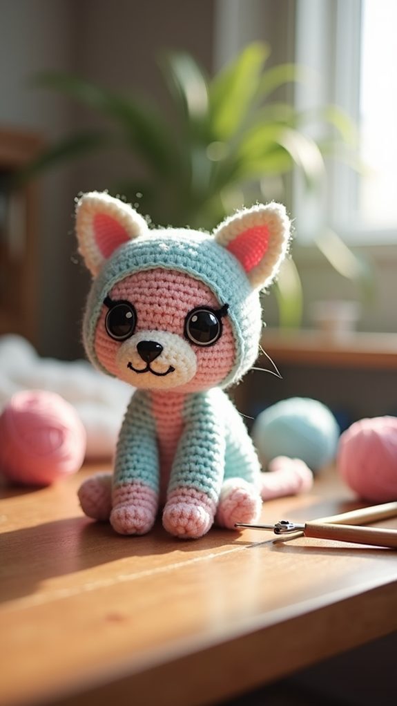 adorable feline stuffed toy
