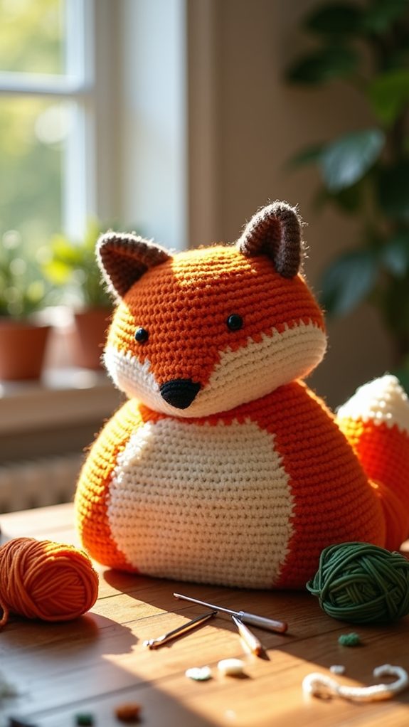adorable fox pillow design