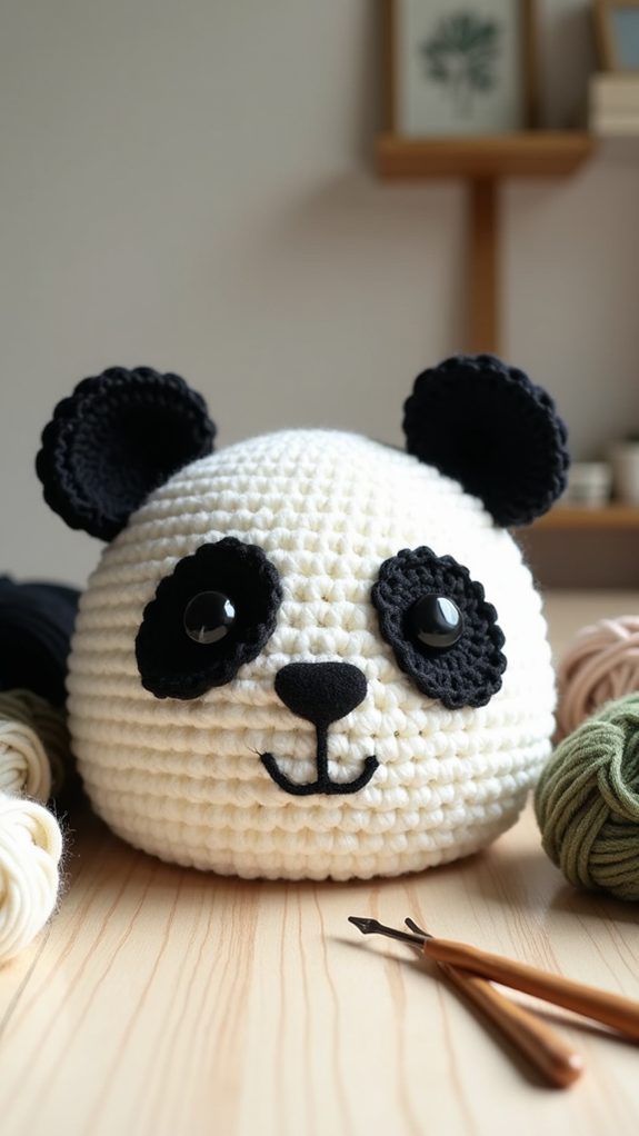 adorable panda plush pillow