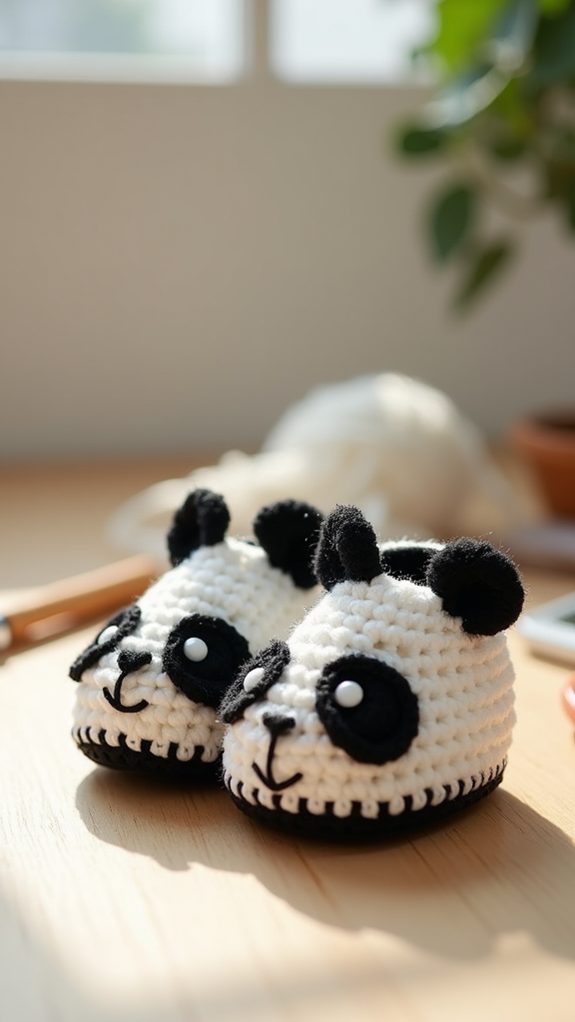 adorable panda themed baby footwear