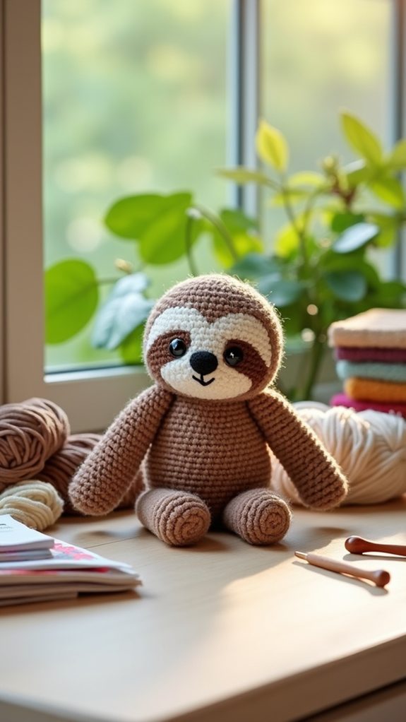 adorable plush sloth companion