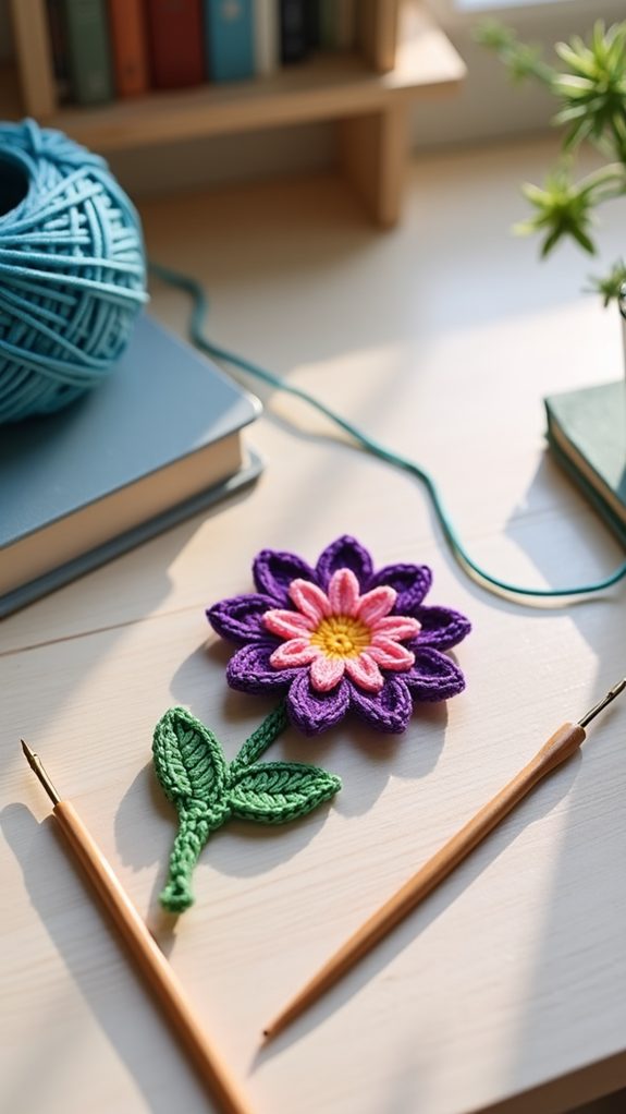 aster themed artistic bookmark