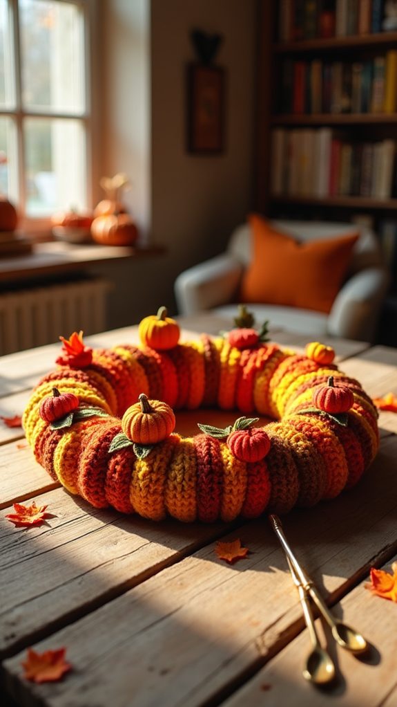 autumn crochet wreath craft