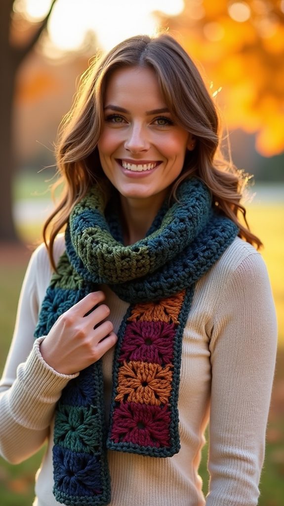 beautifully textured crochet scarf