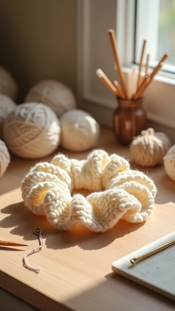 beige crochet hair accessory
