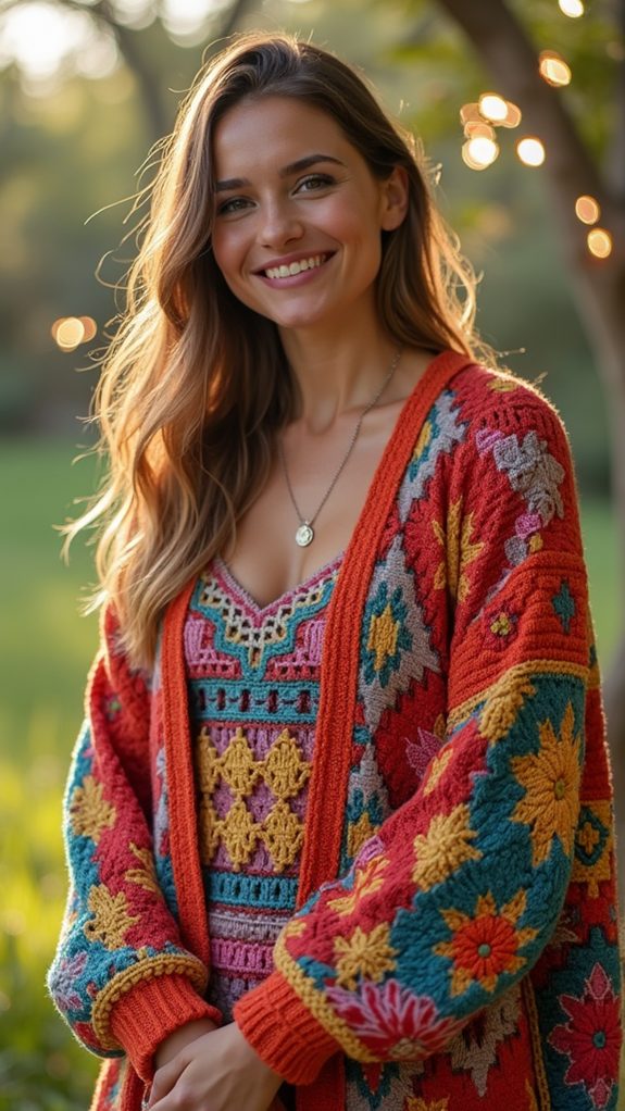 bohemian crochet festival outfit