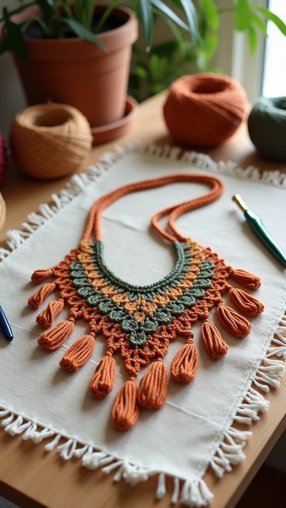 bohemian crochet necklace design