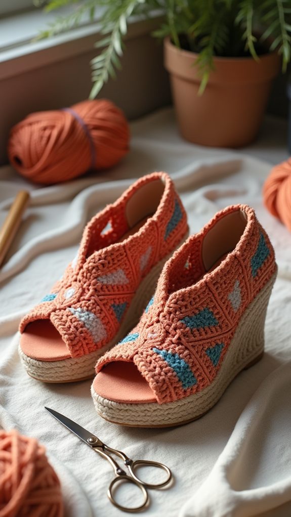 bohemian style crochet shoes