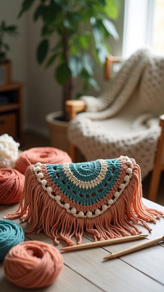 bohemian style crochet wallet