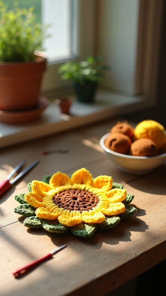 bright floral coaster art