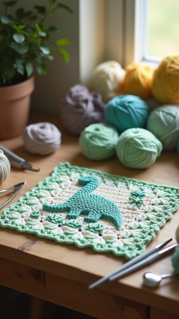 brontosaurus themed blanket square