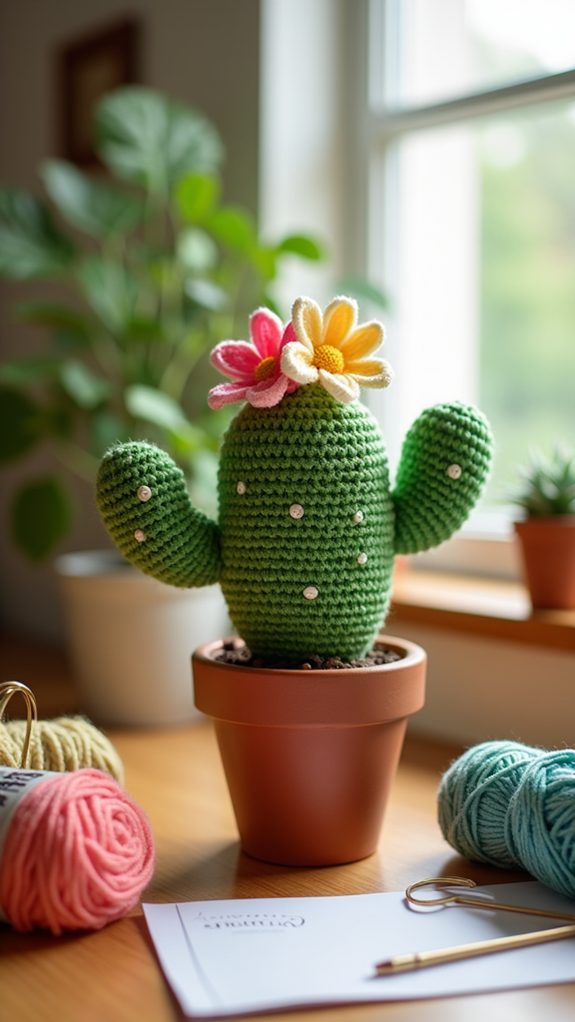 cactus flower crochet design