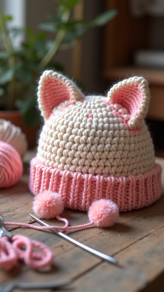 cat ear flap beanie