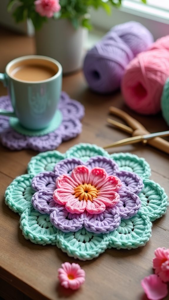 charming floral drink coaster