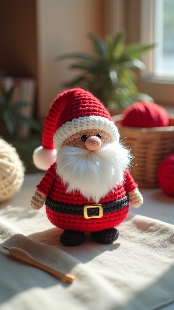 charming handmade crochet santa