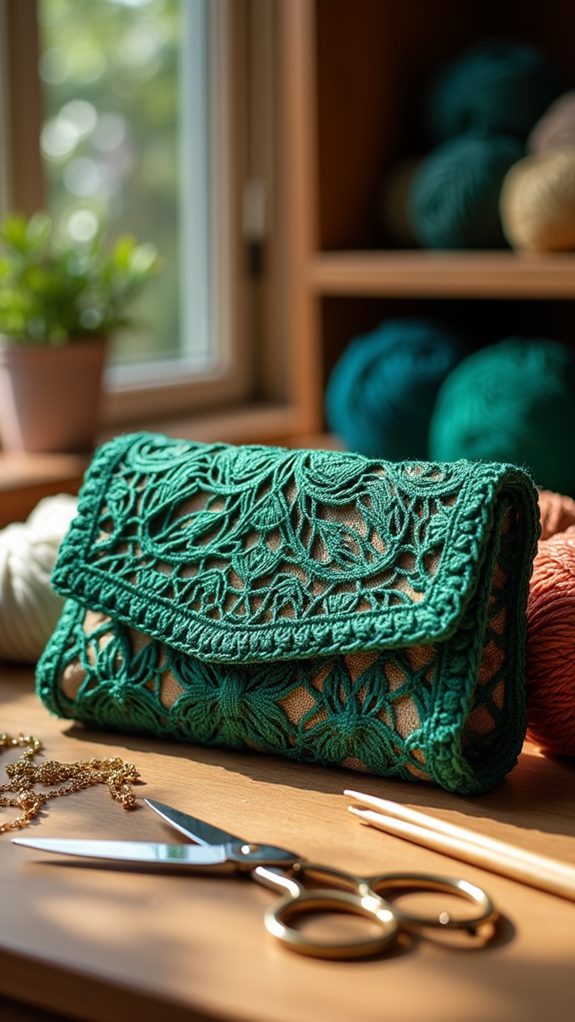 chic handmade crochet purse