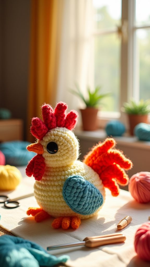 chicken applique craft design