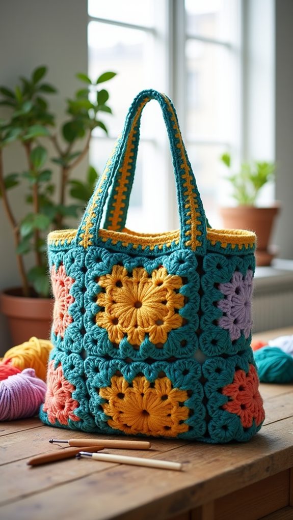chunky crochet tote bag
