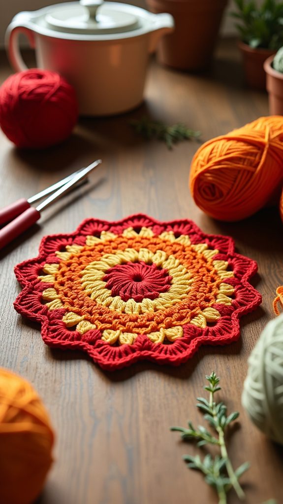 circular crochet kitchen accessory