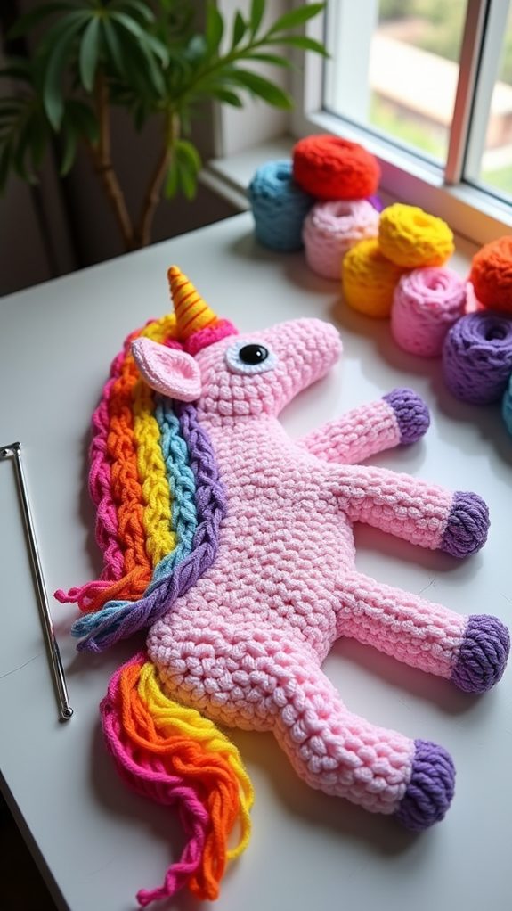colorful cozy unicorn blanket