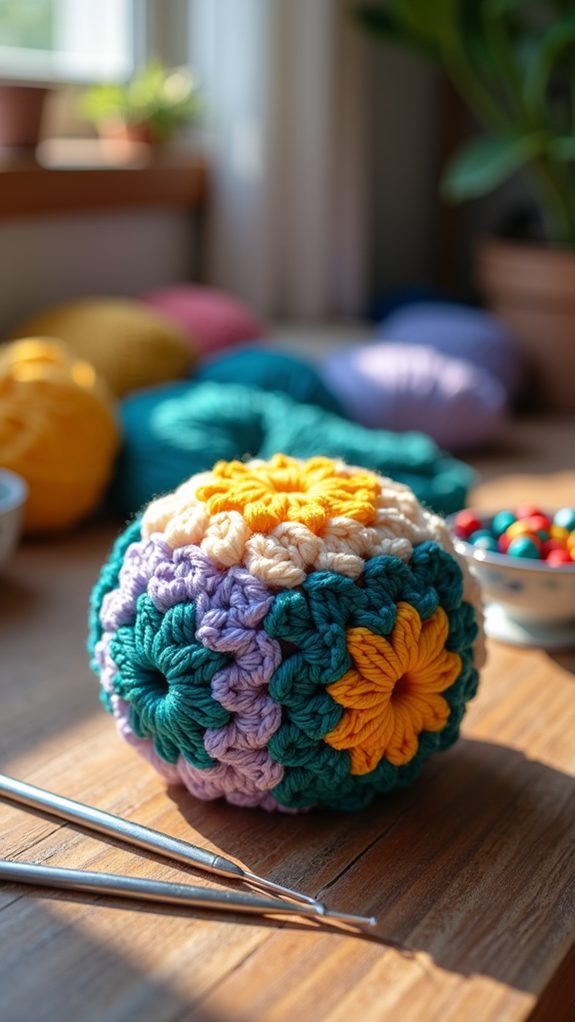 colorful crochet blanket project