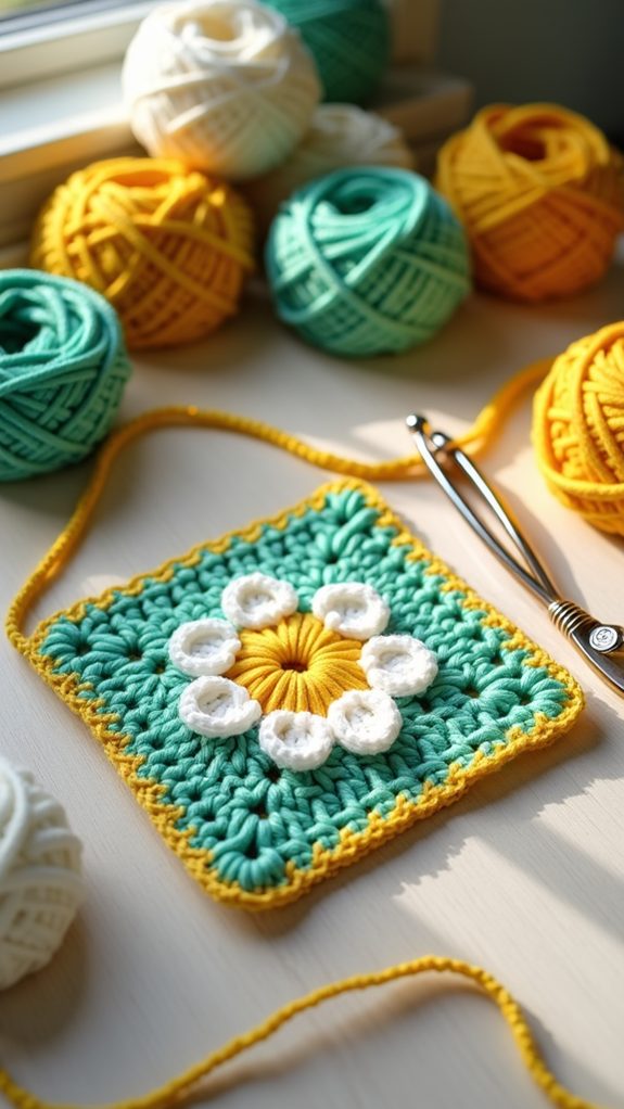 colorful crochet blanket square