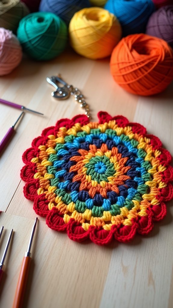 colorful crochet necklace design