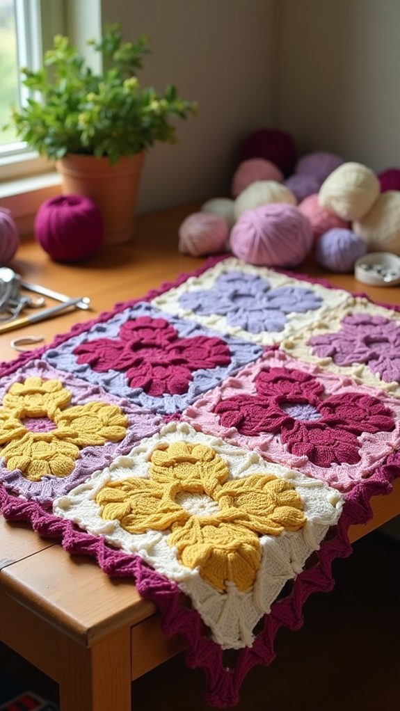 colorful crochet square design