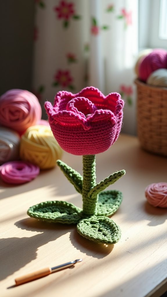 colorful crochet tulip designs