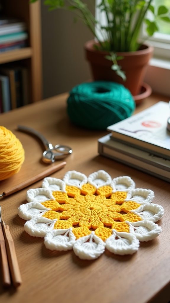 colorful daisy coaster design