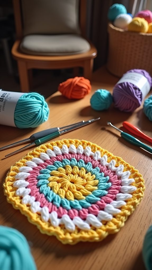 colorful daisy square design