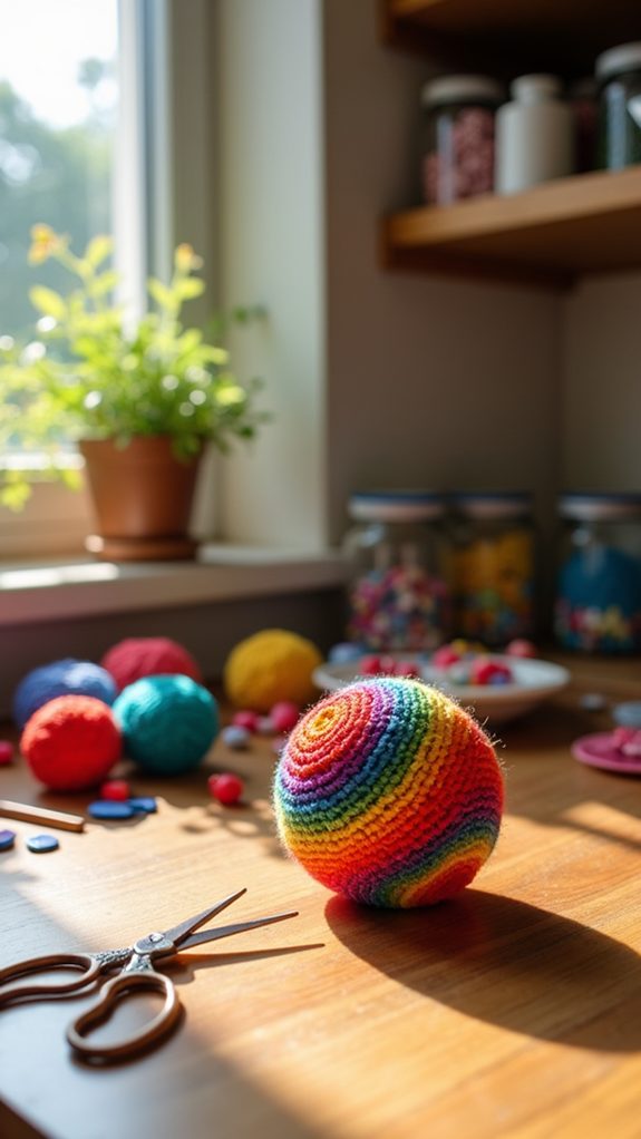 colorful elastic play sphere