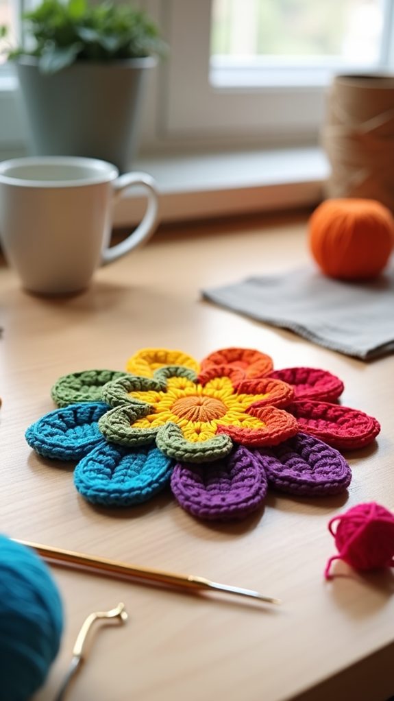 colorful floral drink coaster