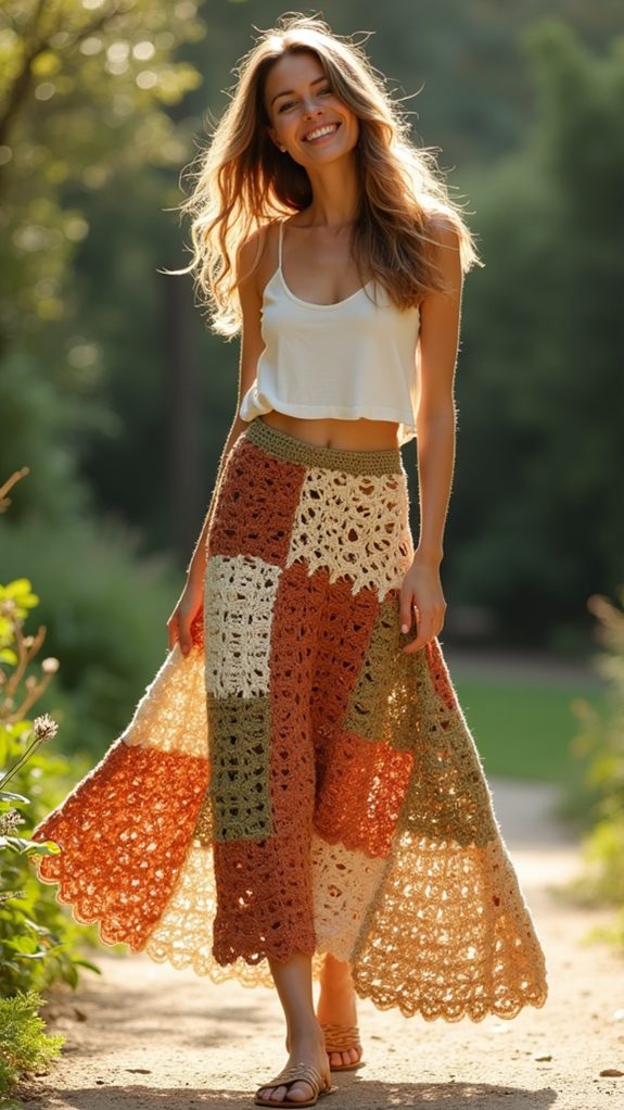 colorful handmade crochet skirt