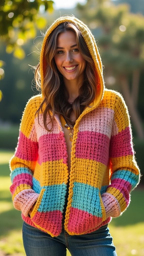 colorful kids crochet hoodie