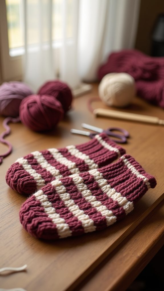 colorful knit handwear accessory