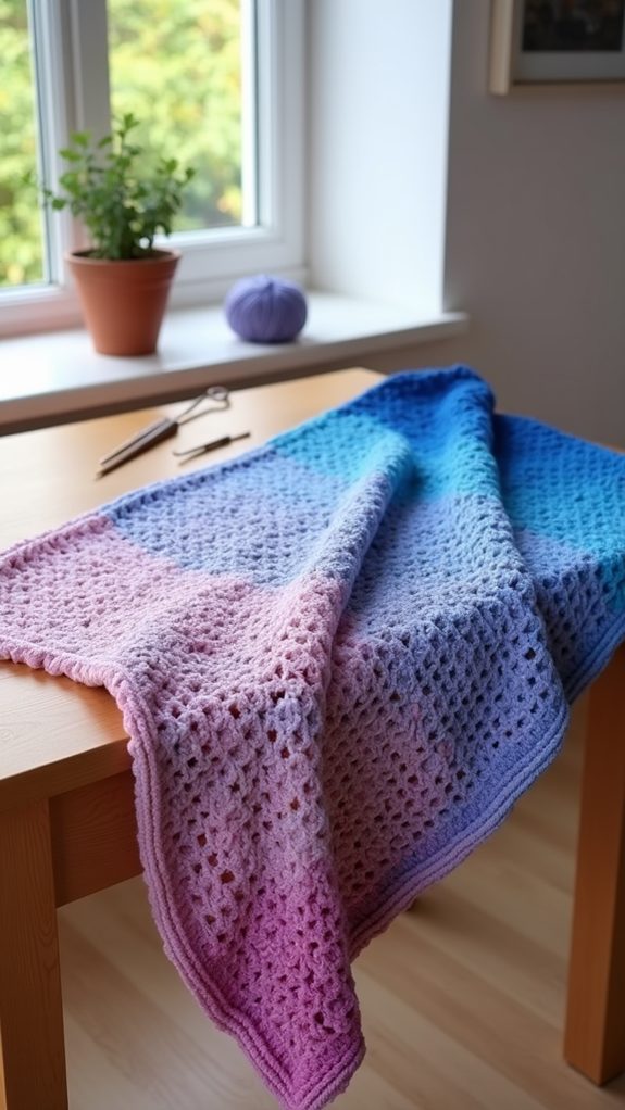colorful knitted blanket design