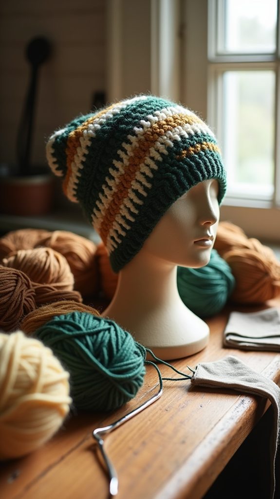 colorful knitted face covering