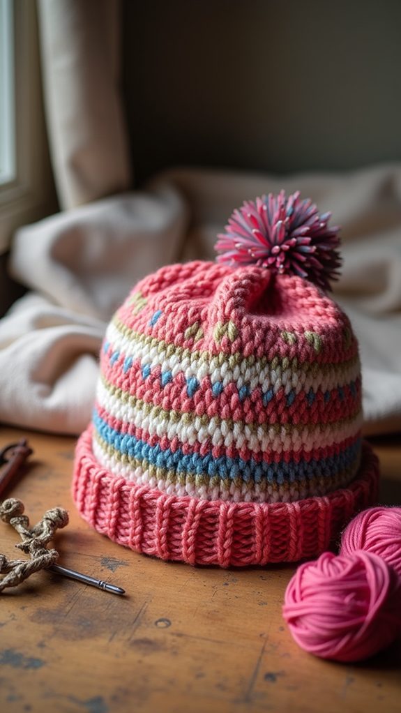 colorful knitted winter accessory