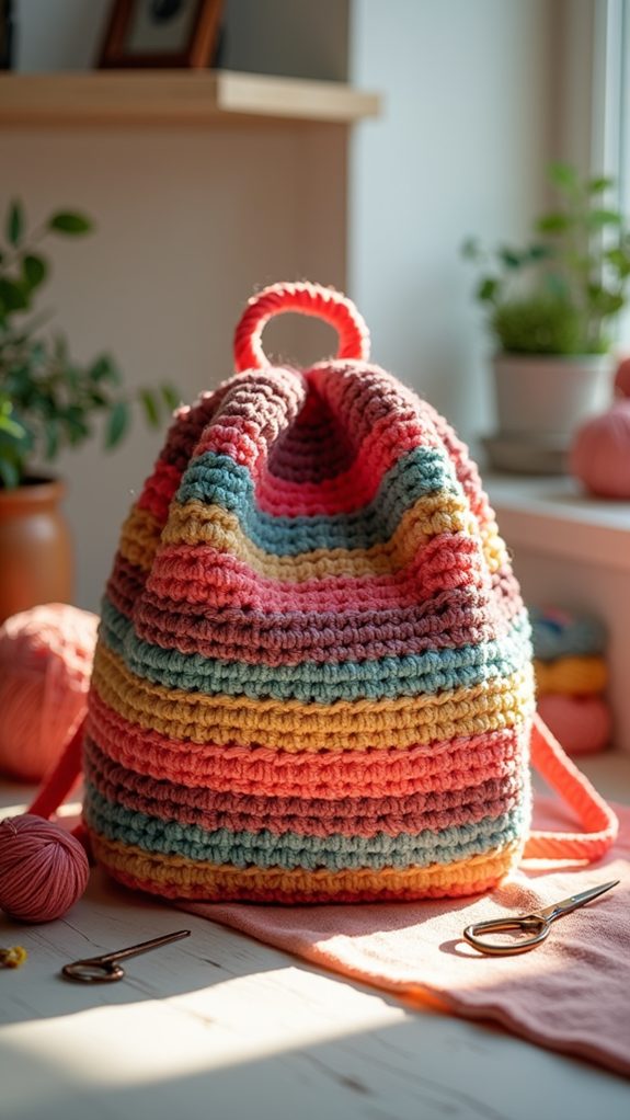 compact crochet bag design