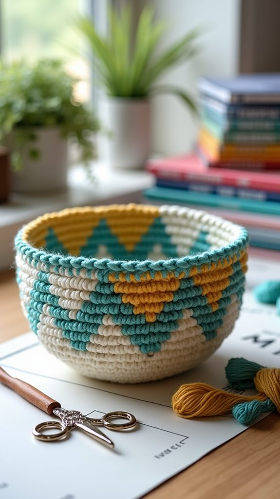 contemporary crochet bowl design