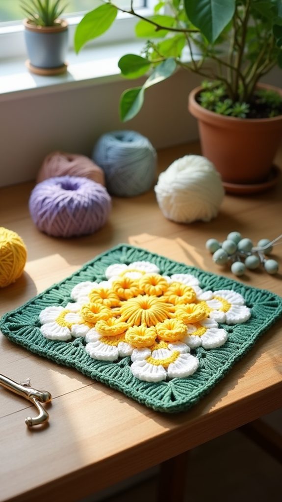 contemporary crochet square design