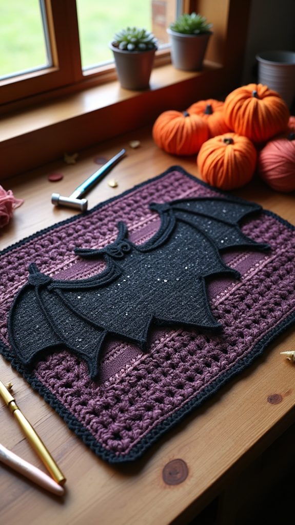 cozy bat themed quilt